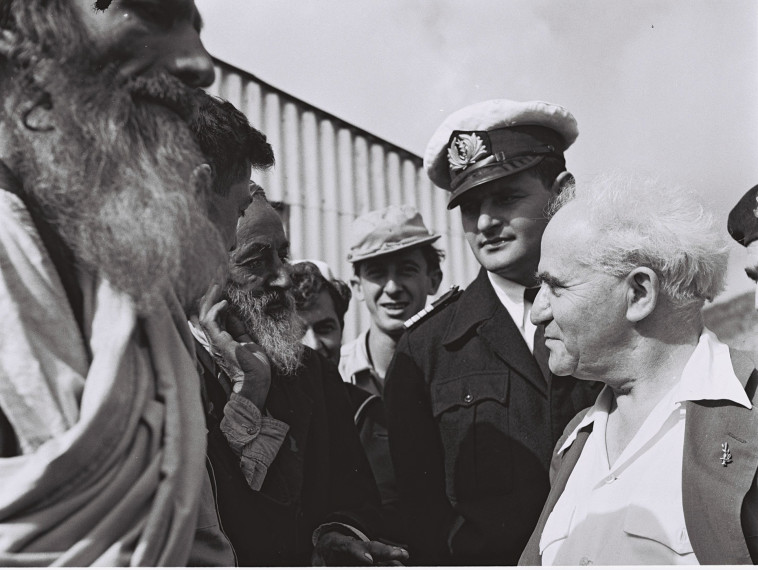 דוד בן גוריון מבקר במעברה