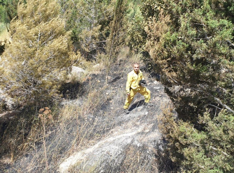 שריפה ביער הנשיא (צילום:  דוברות כב״ה מחוז ירושלים)