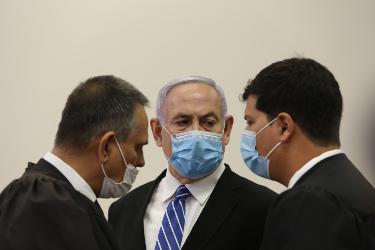 Benjamin Netanyahu in court (Photo: Amit Shabi, Paul)