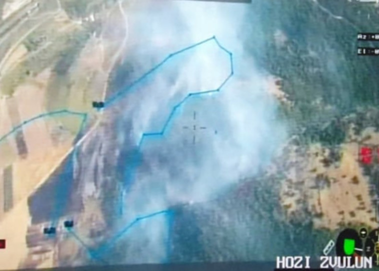 זירת השריפה בקרית חרושת - תמונה מהמטוס 