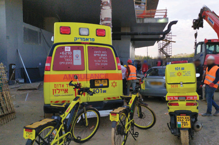 זירת תאונת עבודה במודיעין