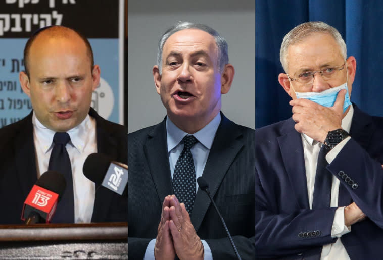 בני גנץ, בנימין נתניהו, נפתלי בנט