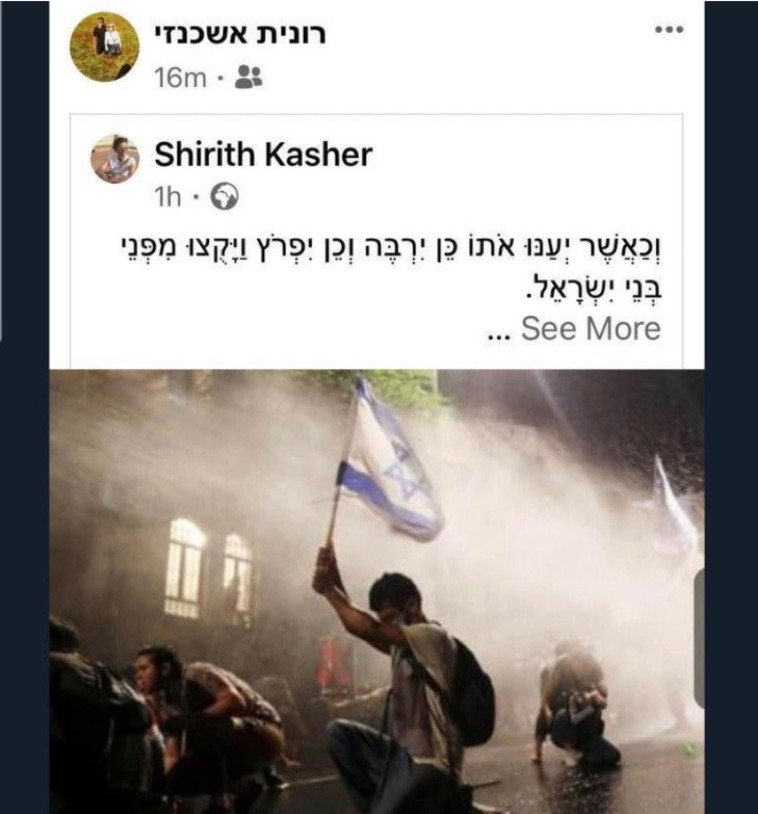 הפוסט שהעלתה רונית אשכנזי 
