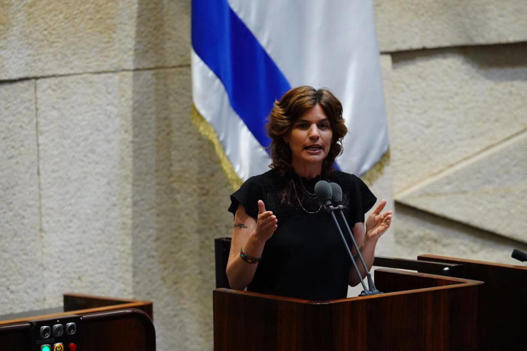 תמר זנדברג במהלך הדיון במליאה