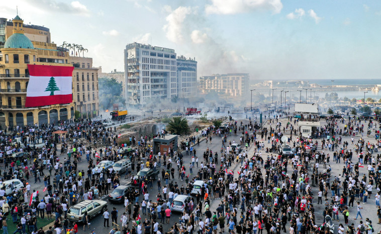 ההפגנות בלבנון (צילום: AFP via Getty Images)