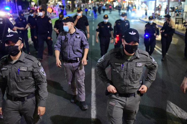 כוחות מג''ב במחאה בכיכר רבין