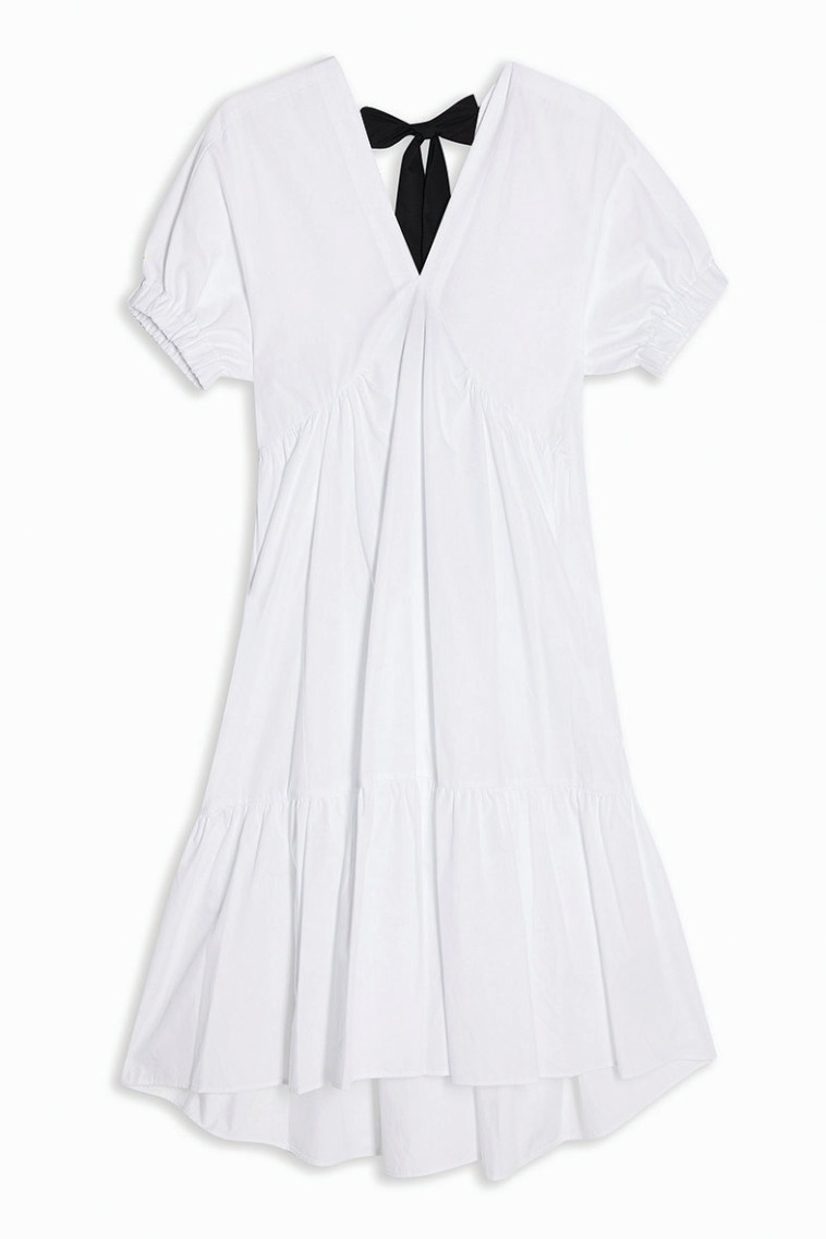 TOPSHOP - שמלת פפלום עם סרט קשירה בגב - 249.90שח