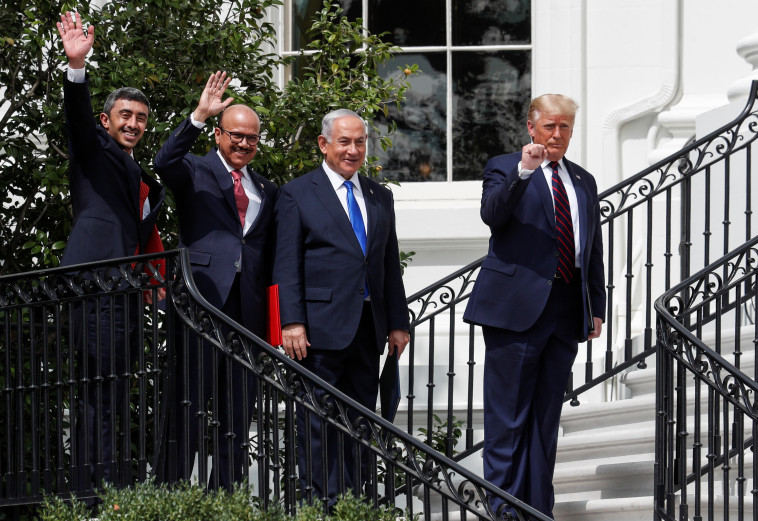 טקס חתימת הסכם השלום עם איחוד האמירויות ובחריין