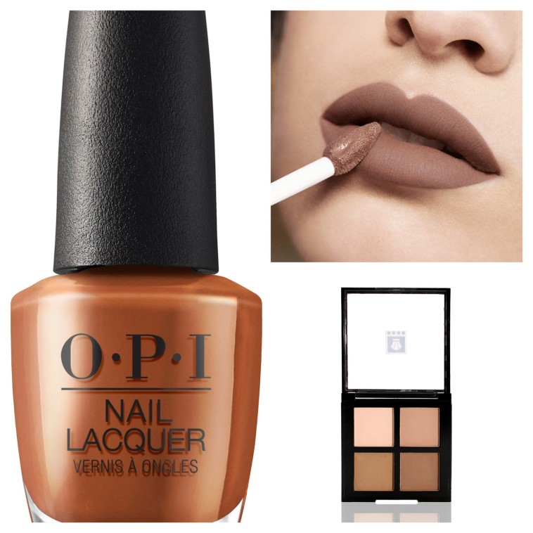 שפתוני קפה של לוריאל פריז, coffee רביעיית צלליות מאט של ביוטיקייר, OPI לק מקולקציית מילאנו סתיו חורף 2021