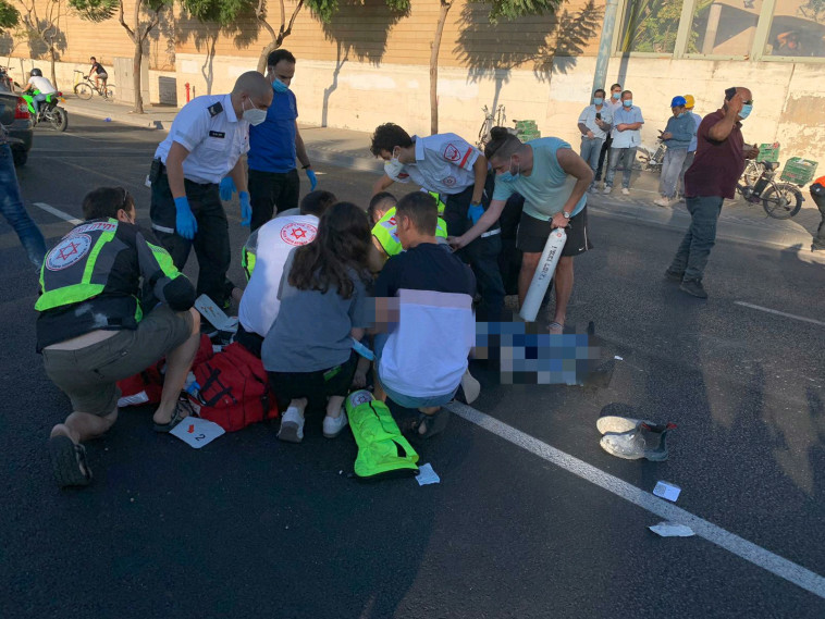 זירת התאונה בפתח תקווה