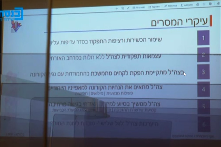 היערכות צה''ל להתמודדות בנגיף הקורונה (צילום: צילום מסך מערוץ הכנסת)
