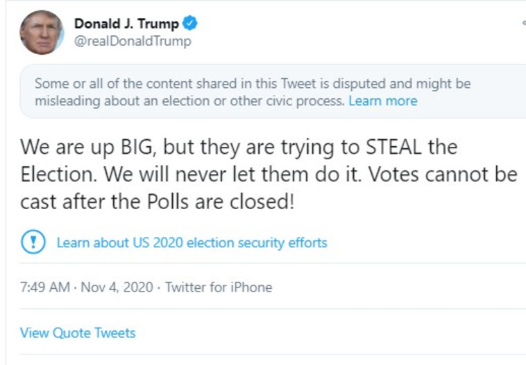 הציוץ של טראמפ ואזהרה של טוויטר