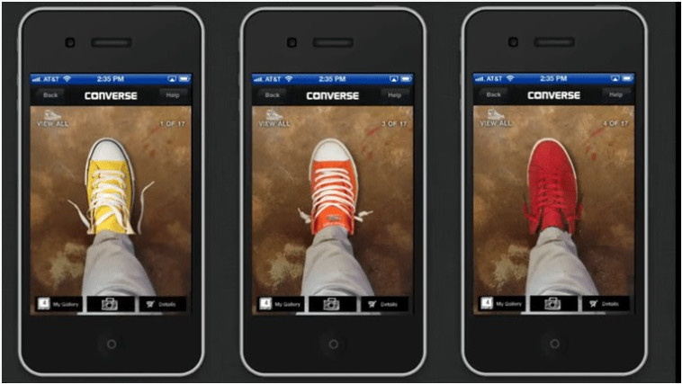 מציאתו רבודה באפליקציה של CONVERSE