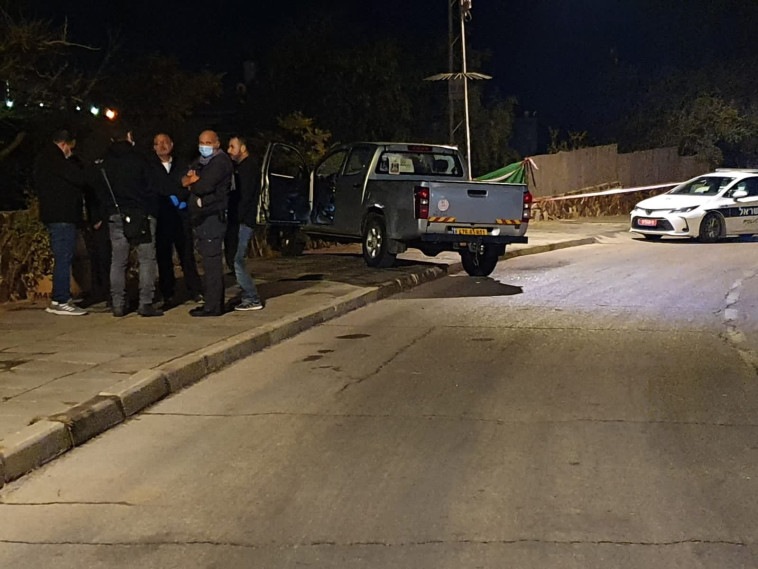 The shooting scene in Arad (Photo: Police spokeswoman)