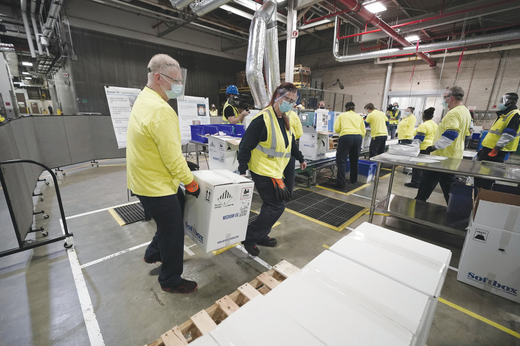 שינוע חיסון פייזר מארצות הברית