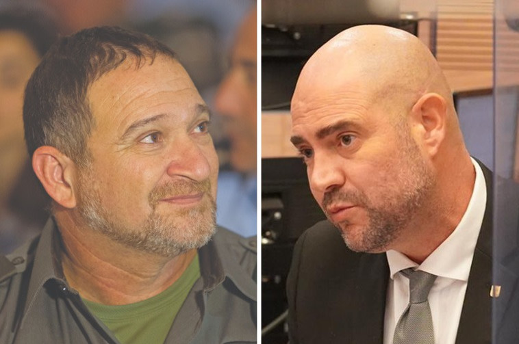 Amir Ohana and Superintendent Kobi Shabtai (Photo: Yonatan Zindel, Flash 90, Knesset Spokeswoman, Jonathan Samia)