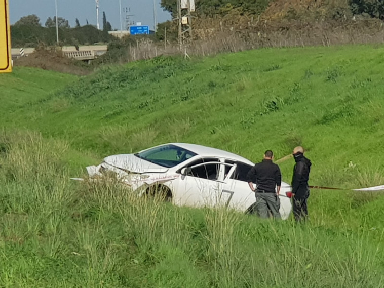 The scene of the incident on Road 6, the vehicle that deteriorated (Photo: Alon Hachmon)