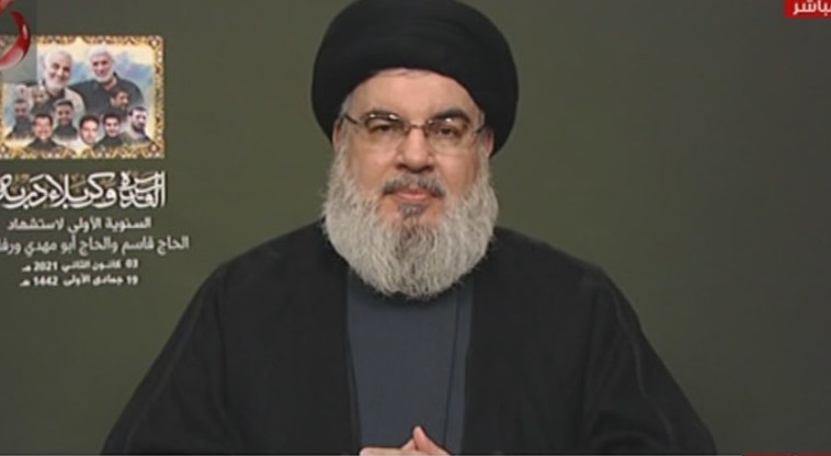 נסראללה בנאום לציון שנה לחיסול סולימאני