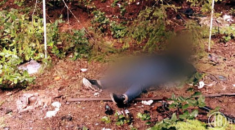 גופתה של אפקין מוטלת ביער (צילום: צילום מסך יוטיוב)