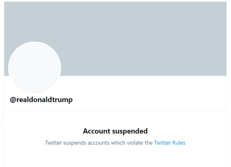 Donald Trump's blocked account (Photo: Twitter screenshot)