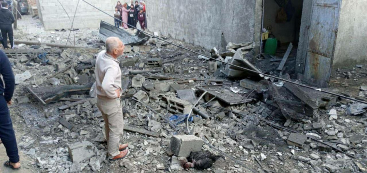 הפיצוץ בבית חאנון (צילום: רשתות ערביות)