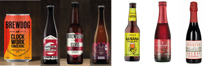 ספונטן של מיקלר, לינדמס קריק, איגל בננה, שוגאן, אלוויס ג'וס, בירת אשכוליות וטנג'רין ביר של ברדוג