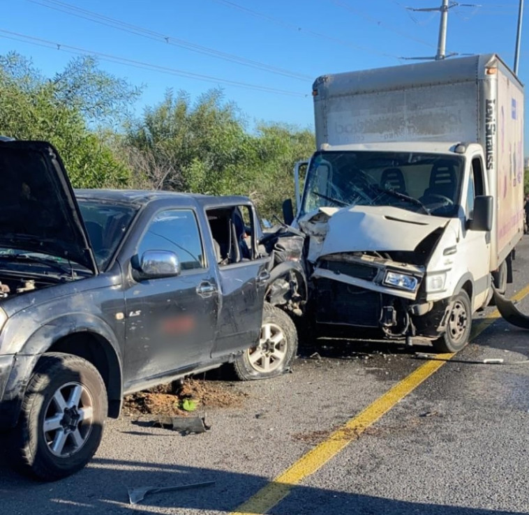 זירת התאונה במחלף חולות