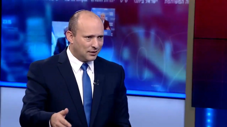 Naftali Bennett (Photo: screenshot of a joint broadcast by the Israel Democracy Institute and Mako)