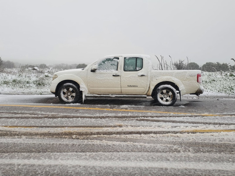 Snow in the Golan (Photo: Shlomi Gabay)