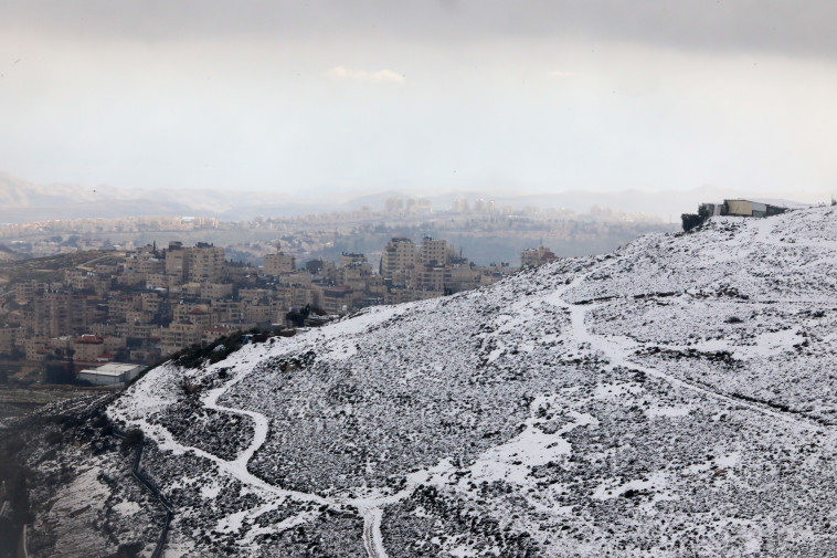 שלג בהר הצופים בירושלים (צילום: מארק ישראל סלם)
