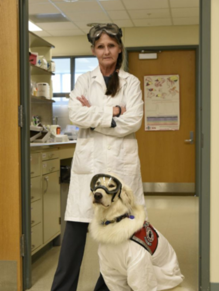 ג'ואי החוקרת וסמפסון כלב המחקר 