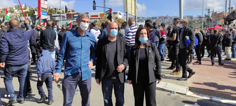 Yair Golan, Jida Rinawi Zoabi and Issawi Frij (Photo: Meretz Spokeswoman)