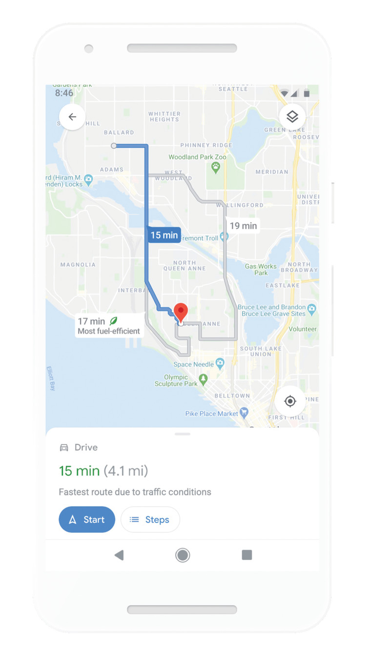 המסלול הירוק של Google Maps