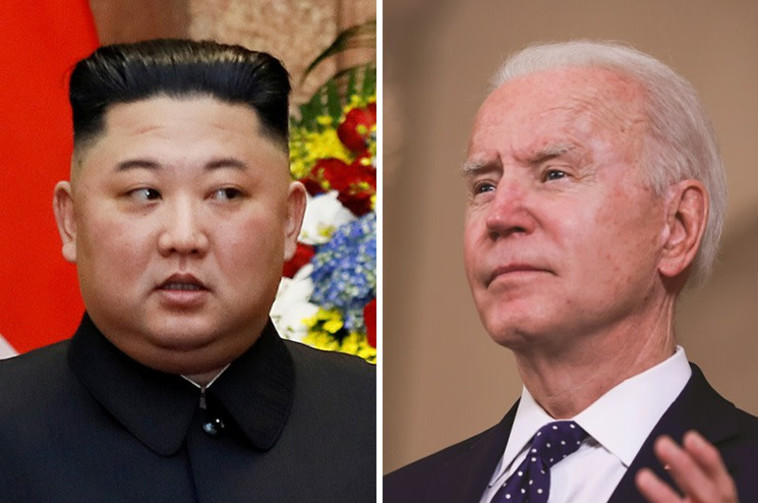 ג'ו ביידן וקים ג'ונג' און (צילום: רויטרס) 