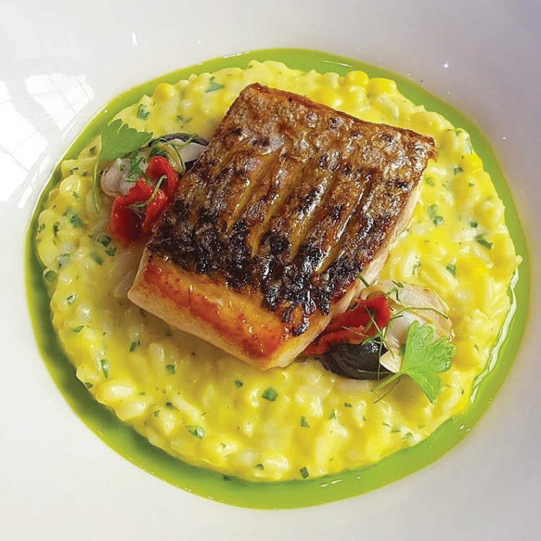 מנת דניס על פולנטה וריזוטו