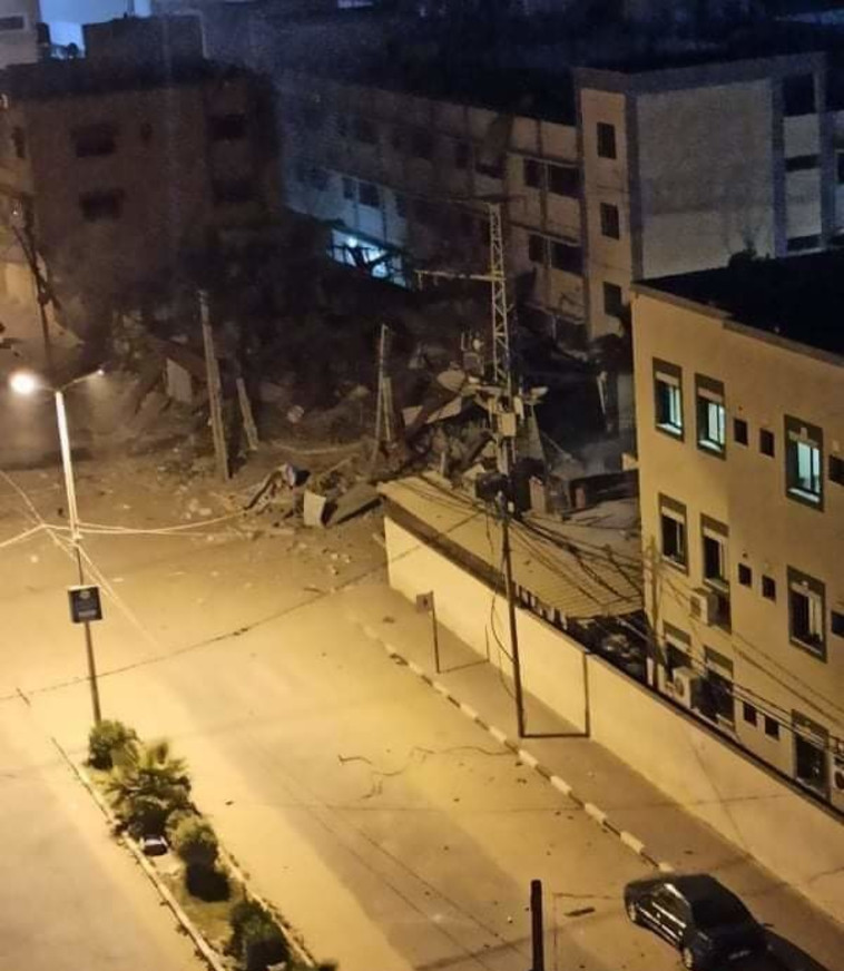 יעד שנפגע מתקיפת צה''ל בעזה