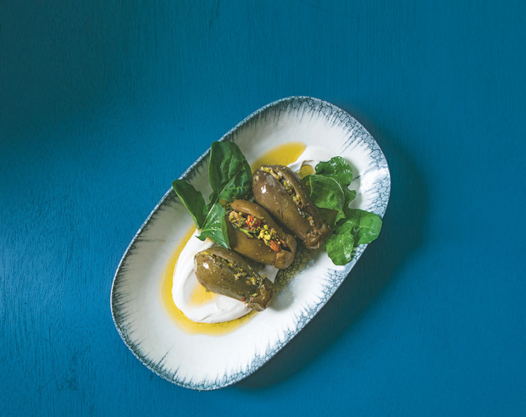 מנת לאבנה מעושנת, מסעדת ארמון סהרה