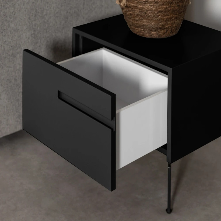 שידת צד שחורה נורדית דגם KOMI