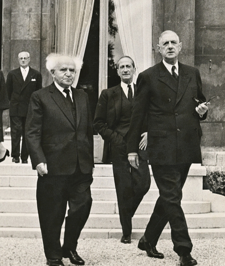 דוד בן גוריון בשנת 1949 בביקור בצרפת