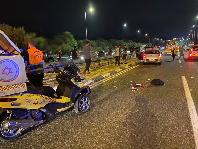 זירת התאונה באזור מעלות