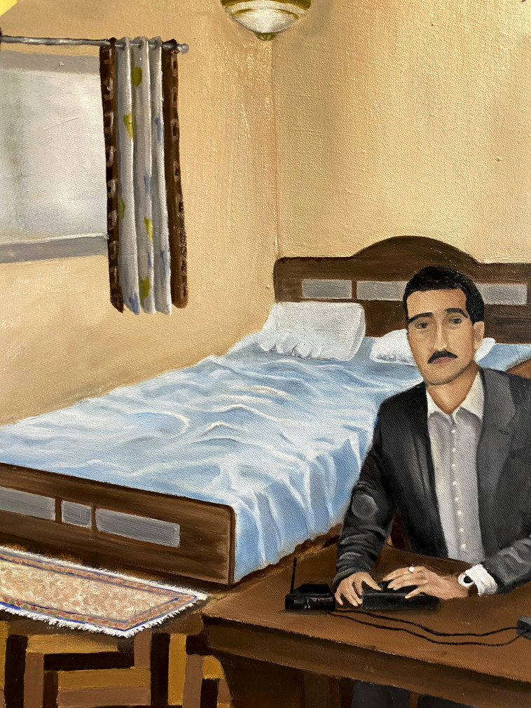 &quot;דמיינתי את דמותו של אלי כהן. ויזואל חזק מאד&quot;. ''האיש שלנו בדמשק''. ציור: עפרי סלע