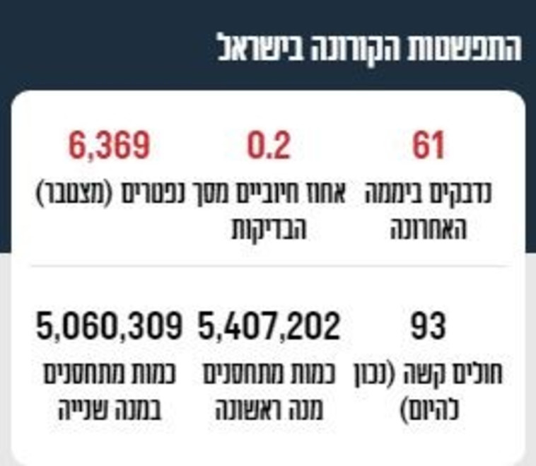 נתוני הקורונה בישראל  (צילום: מעריב אונליין)