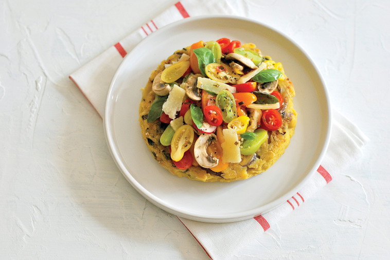 פריטטת חומוס ועגבניות שרי