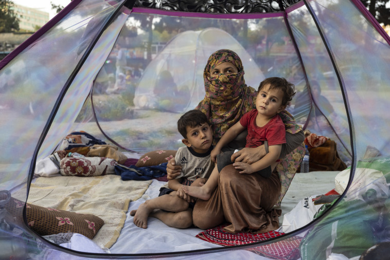 פליטים אפגניים בעיר קאבול (צילום: Paula Bronstein/Getty Images)
