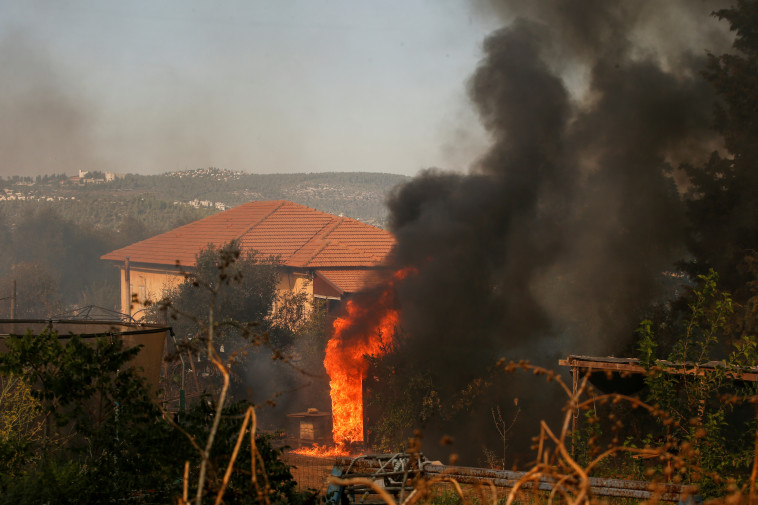 השריפה בהרי ירושלים (צילום: REUTERS/Ammar Awad)