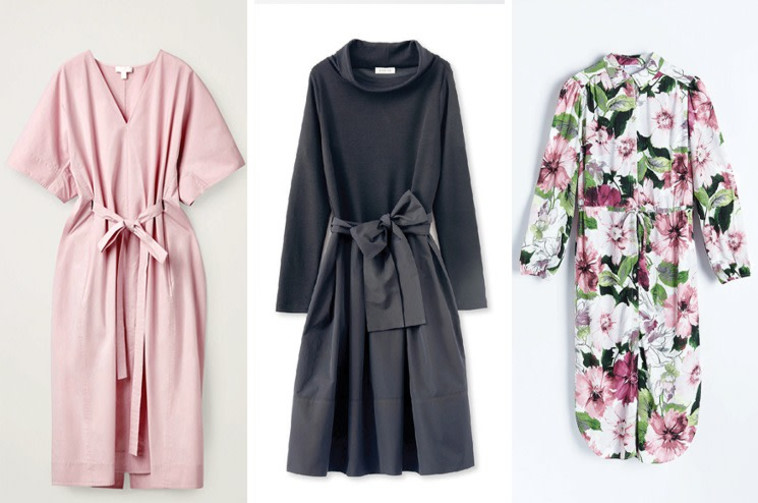 שמלות לחג: מימין Reserved, סיליז ו-COS משמאל