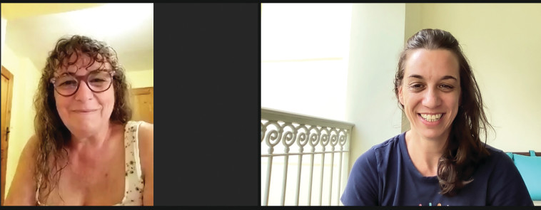 שני קורבלניק מימין ורינת אלמוג 