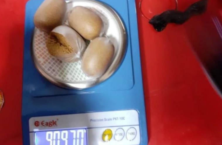 ביצי הזהב שקלו כמעט קילו (צילום: Imphal Airport)
