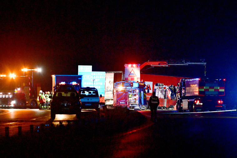 זירת התאונה בה נהרג וילקס, אמש (צילום: רויטרס)