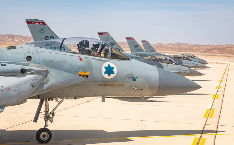 מטוסי קרב שישתתפו בתרגיל ה''בלו פלאג'' של חיל האוויר (צילום: דובר צה''ל)